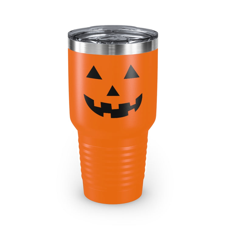 30oz Tumbler Stainless Steel Colors  Humorous Pumpkins Illustration Tricks Treats Enthusiasts Pun Hilarious Tricking