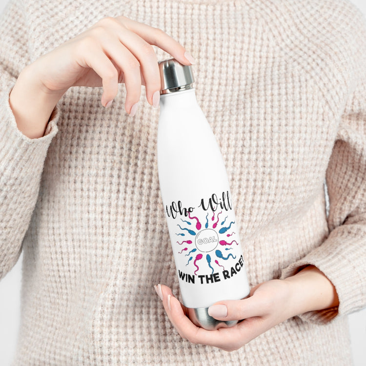 20oz Insulated Bottle  Who Will Win The Race Funny Gender Announcement