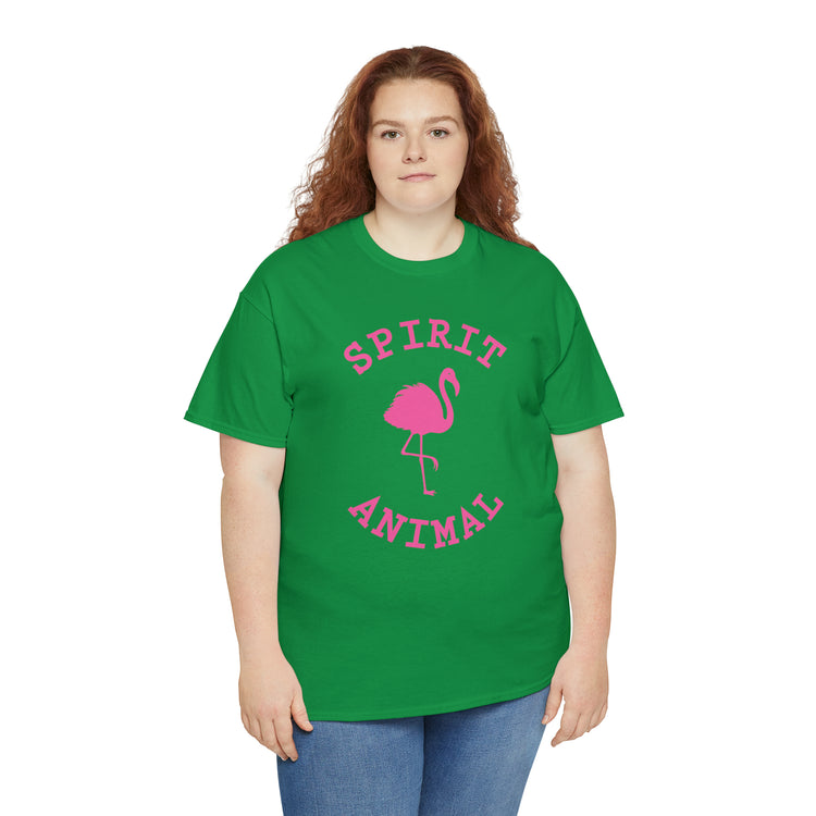 Shirt Funny Spirit Animal Flamingo Bird Lover Wildlife Colorful Hilarious Nature Unique T-Shirt Unisex Heavy Cotton Tee