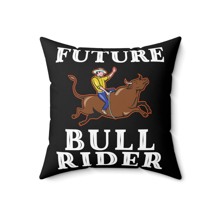 Vintage Rodeo Riding Aspirations Graphic Gag Retro Country Horseback Riding Men Women T Shirt Spun Polyester Square Pillow