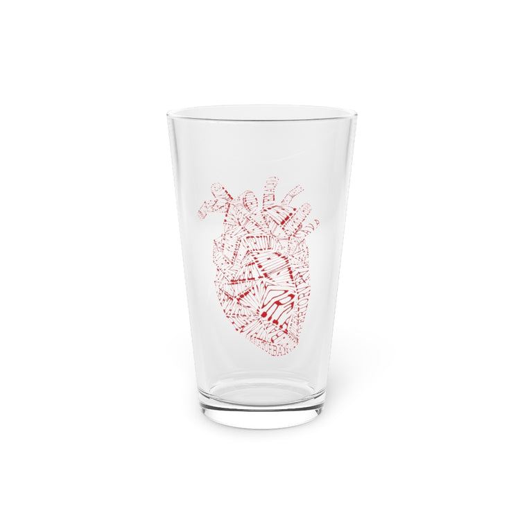 Beer Glass Pint 16oz Anatomical Heart Funny Nurse