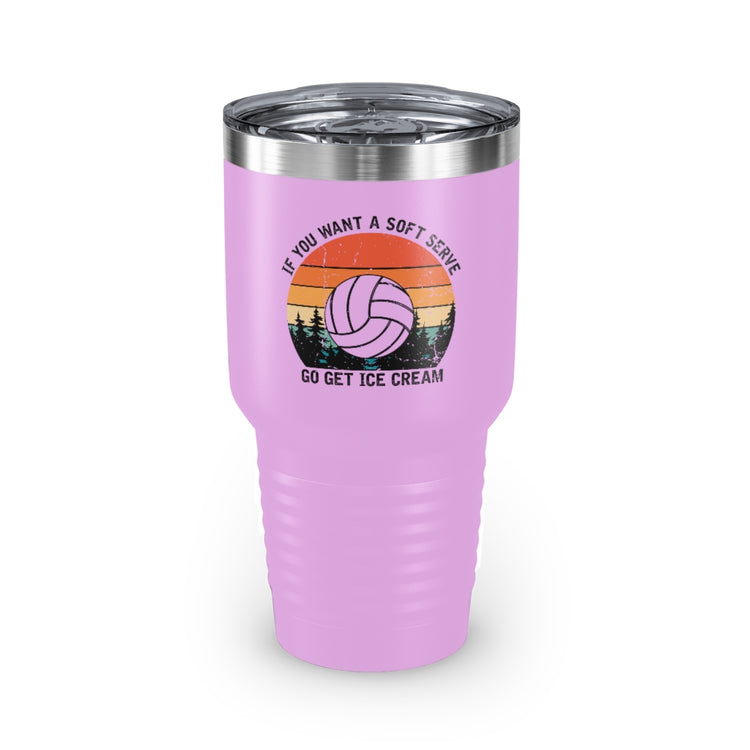 30oz Tumbler Stainless Steel  Colors Humorous Volleyball Enthusiasts Mockery Sporty Pun Sayings Funny Spikers Teams