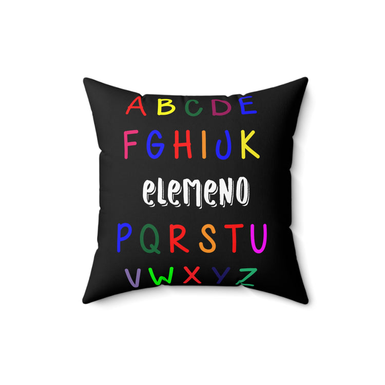 Funny Alphabet Kids Elemeno A to Z Teacher Spun Polyester Square Pillow