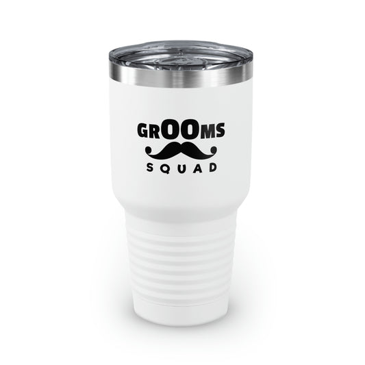 30oz Tumbler Stainless Steel Colors Humorous Groom Squad Bachelors Mustache Wedding Funny Bridal  Engagement Fiance