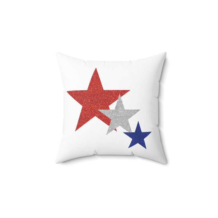 Three Stars Fourth Of July Spun Polyester Square Pillow