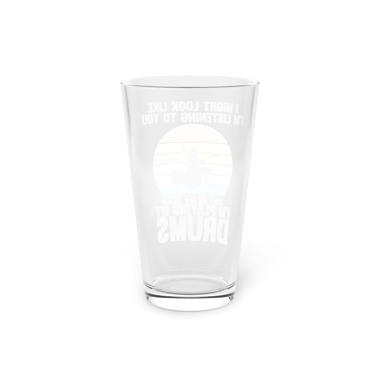 Beer Glass Pint 16oz  Humorous Drums Electronic Musician Synthesizers Enthusiast Novelty Instrument