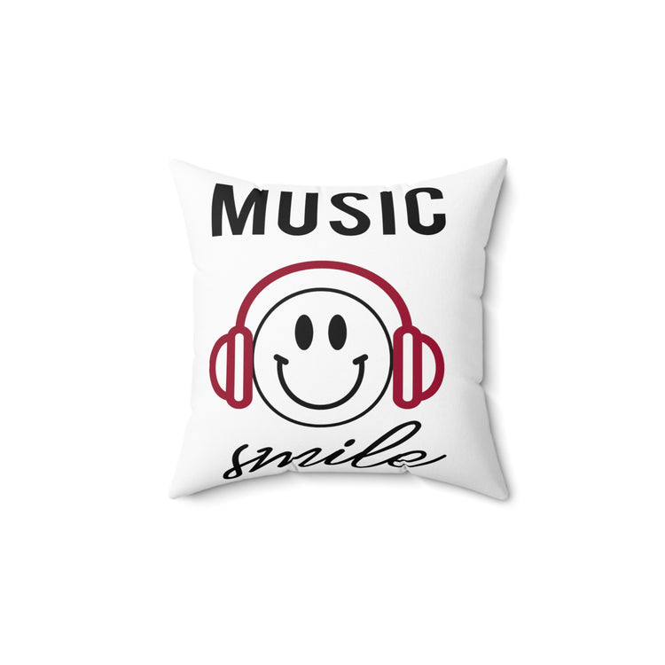 Awesome Music Lover Smiley DJ Face Awesome Spun Polyester Square Pillow