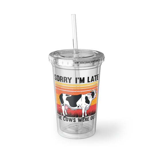 16oz Plastic Cup Hilarious Cows Livestock Farmers Manure Farms  Humorous Farming Town
