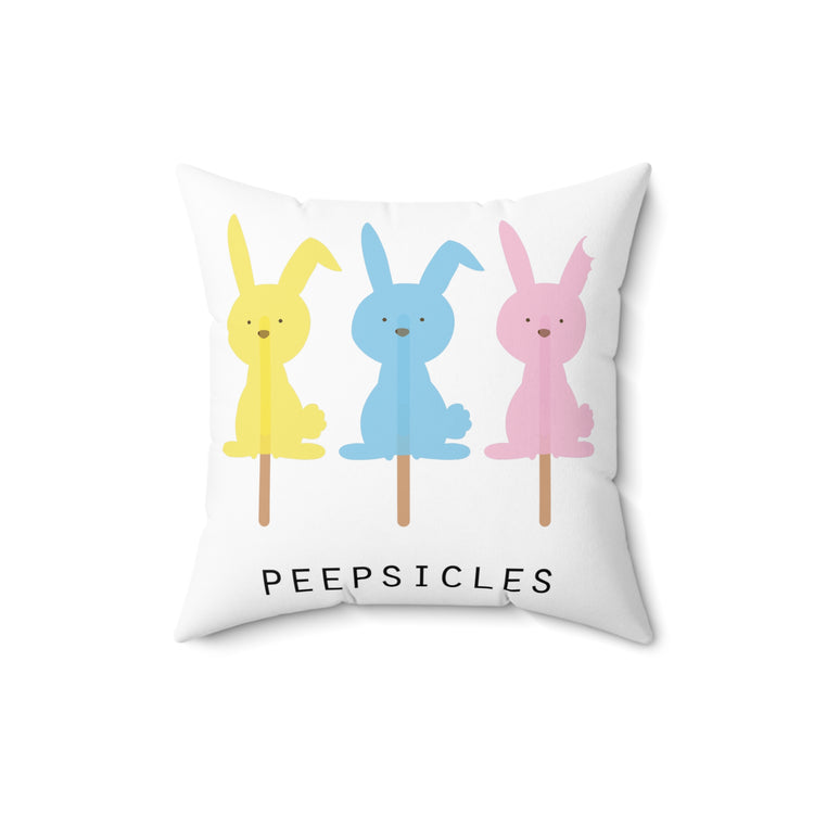 Easter Bunny Peepsicles Christians Holiday Men Wom Spun Polyester Square Pillow