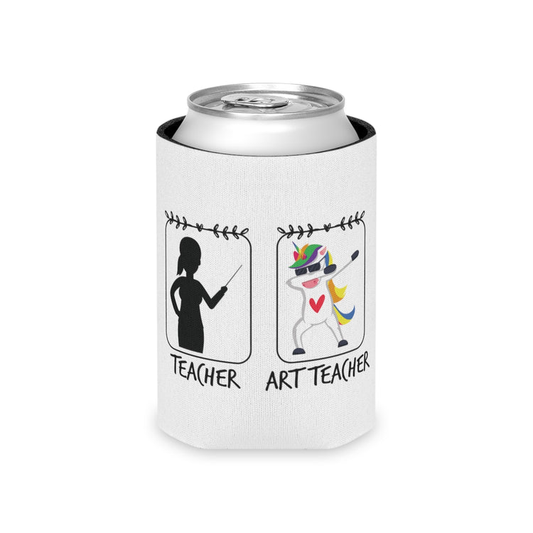 Beer Can Cooler Sleeve Humorous Artistic Students Teachers  Gift Funny Teacher & Unicorn Art Teacher Graphic Men Women