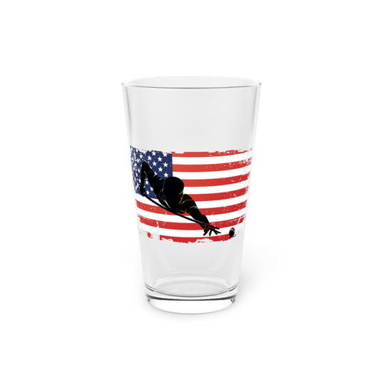 Beer Glass Pint 16oz  Novelty America Nation Banner Table Games Sport Humorous Board Game Enthusiast
