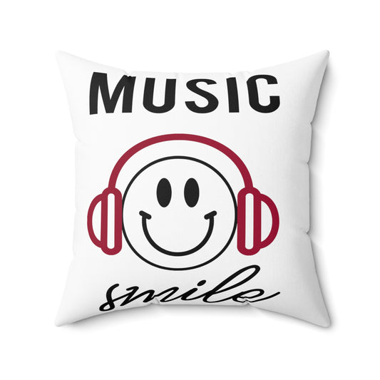 Awesome Music Lover Smiley DJ Face Awesome Spun Polyester Square Pillow