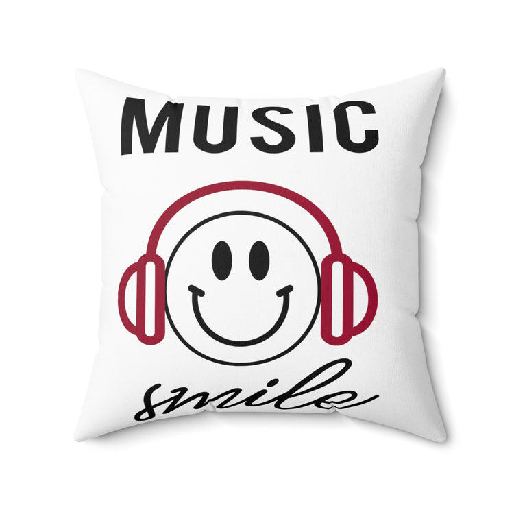 Awesome Music Lover Smiley DJ Face Awesome Spun Polyester Square Pillow