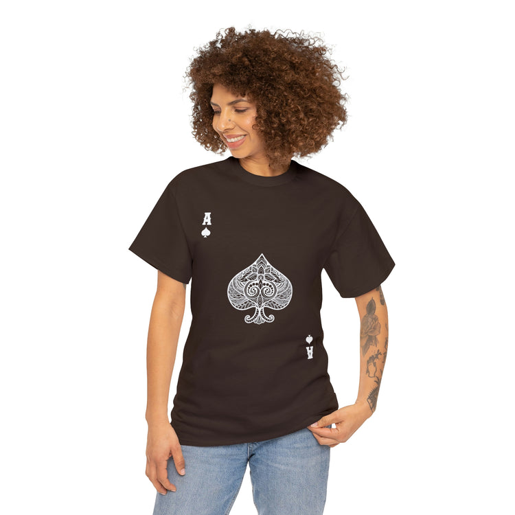 Humorous Poker Gambling Gambler Stake Wager Enthusiast Novelty Card Risk Betting Bet Casino Leisure Lover Unisex Heavy Cotton Tee