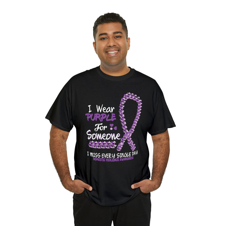 Shirt Funny Wear Purple Domestic Violence Awareness Survivor Fun Empowerment Support T-Shirt Unisex Heavy Cotton Tee