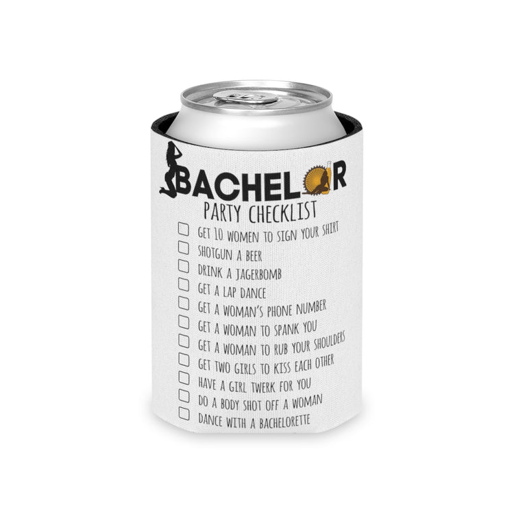 Beer Can Cooler Sleeve  Novelty Bachelors Funny Bridal Marriage Checklist Bride Humorous Engagement