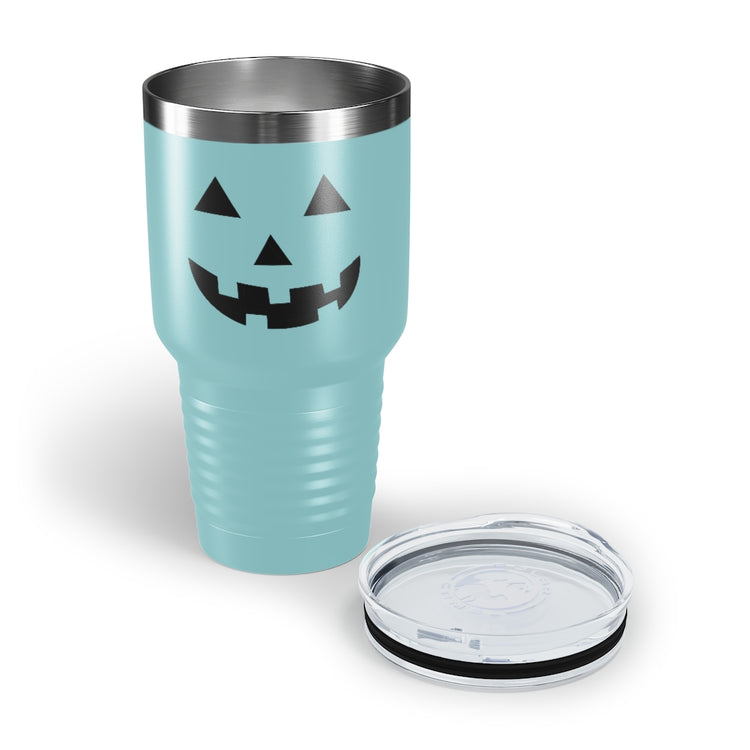 30oz Tumbler Stainless Steel Colors  Humorous Pumpkins Illustration Tricks Treats Enthusiasts Pun Hilarious Tricking