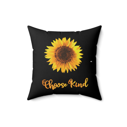 Sunflower choose kind Awareness Autism Spun Polyester Square Pillow