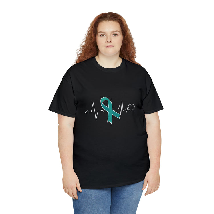 Shirt Funny Ovarian Cancer Awareness Supporters Survivor Support Novelty Medical Health T-Shirt Unisex Heavy Cotton Tee