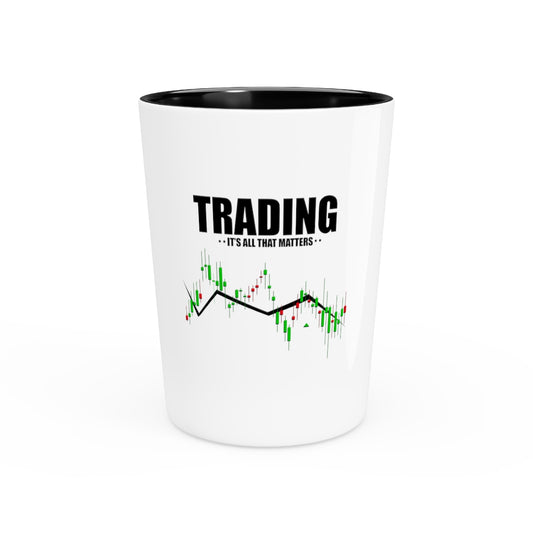 Shot Glass Party Ceramic Tequila Hilarious Traders Appreciation Investors Graphic Mockeries Humorous Trading Stocks Importance Illustration