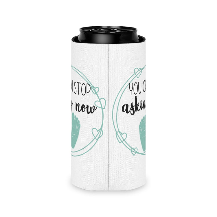 Beer Can Cooler Sleeve Humorous Babies Bellies Expecting Mommas Reveals Sayings Hilarious Birthing Offsprings Tummies Statements