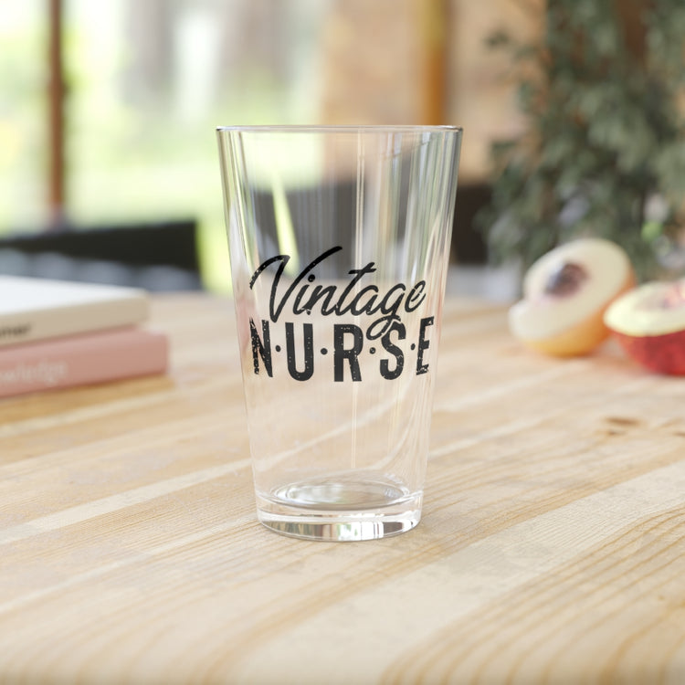 Beer Glass Pint 16oz Novelty Vintage Nurse Retro Medical Professional Enthusiast Hilarious Licensed