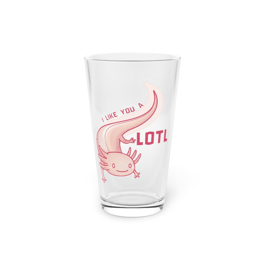 Beer Glass Pint 16oz  Humorous Like A Lotl Salamanders Enthusiast