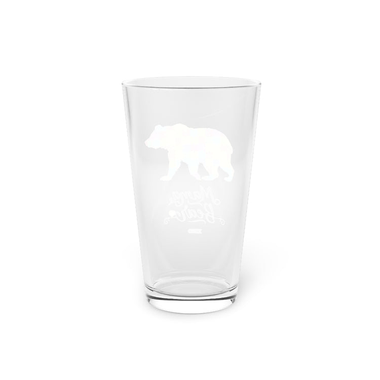 Beer Glass Pint 16oz  Mama Bear Autism Awareness Mental Health Mom