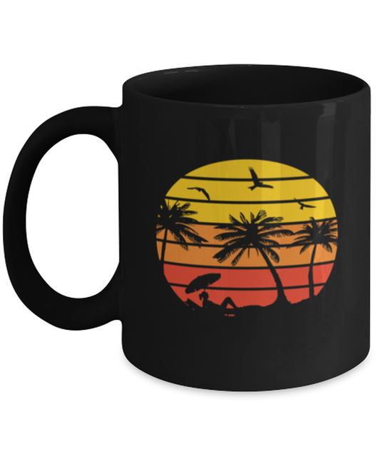Coffee Mug Funny Beach Sunset Palm Tree