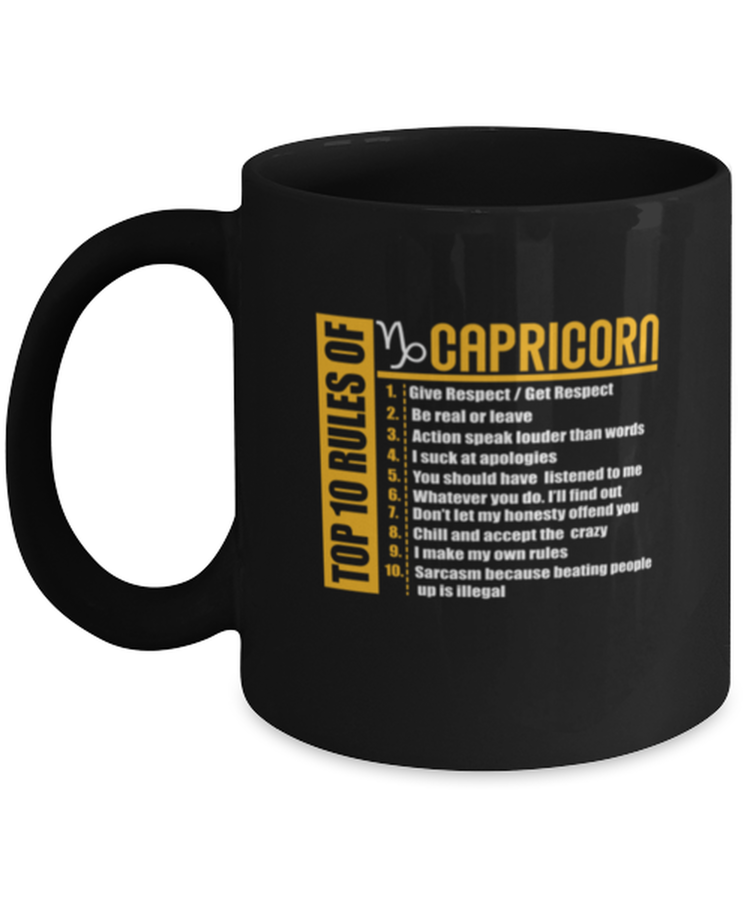 Coffee Mug Funny The Top 10 Rules Of Capricorn