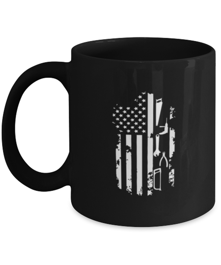 Coffee Mug Funny American Flag Carpenter Worker