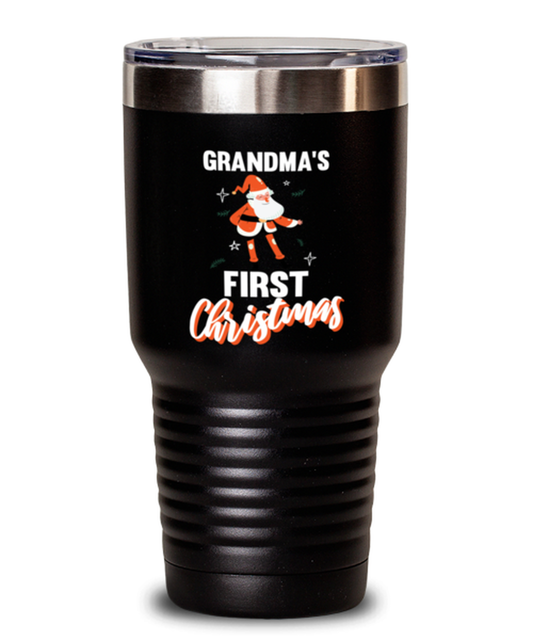30 oz Tumbler Stainless Steel Insulated  Funny Grandma's First Christmas Mimi Nana