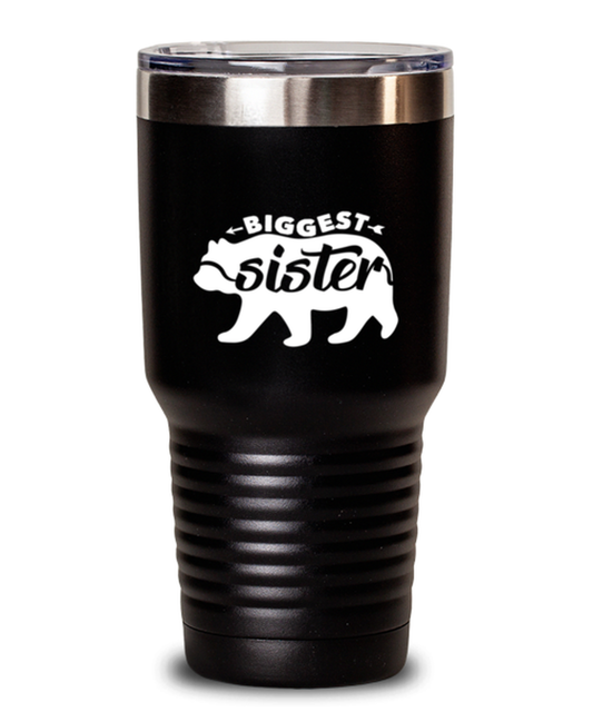 30 oz Tumbler Stainless Steel Insulated  Funny Biggest Sister Bear Christmas Birthday