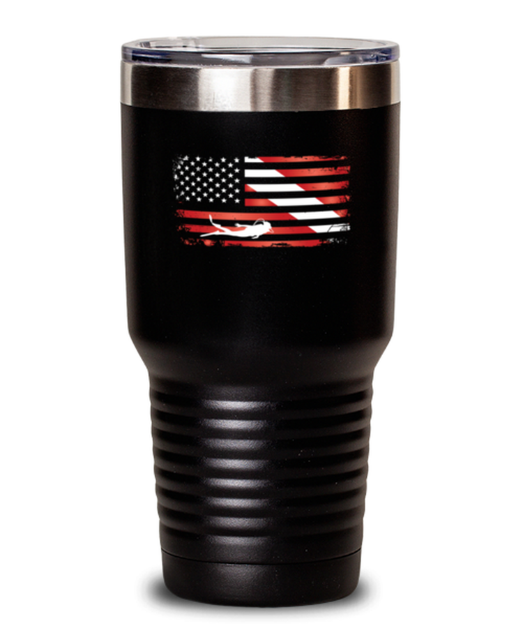 30 oz Tumbler Stainless Steel Insulated  Funny Diving American Flag Patriotic