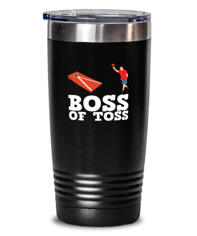20 oz Tumbler Stainless Steel Insulated  Funny Boss Of The Toss Cornhole Game Master