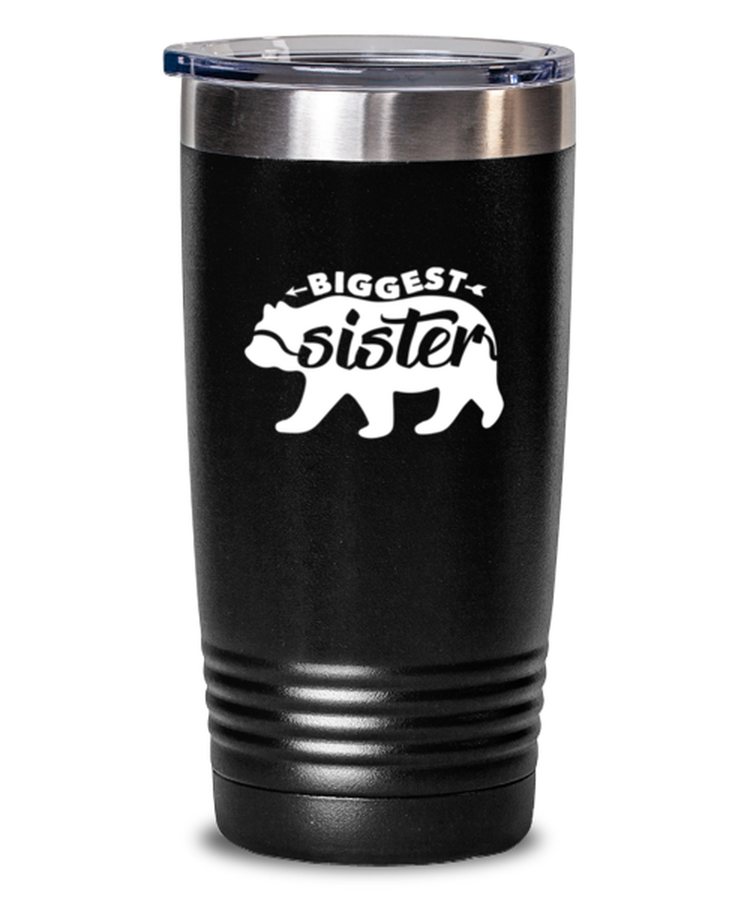 20 oz Tumbler Stainless Steel Insulated  Funny Biggest Sister Bear Christmas Birthday