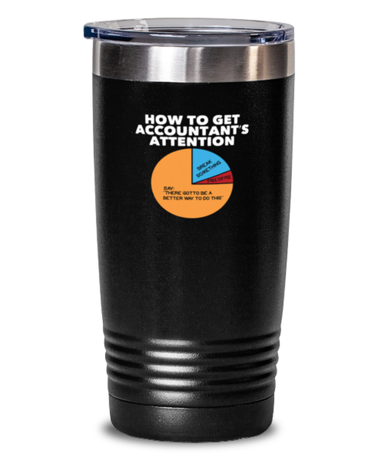 20 oz Tumbler Stainless Steel Insulated  Funny How To Get Accountant's Attention Bookkeepers