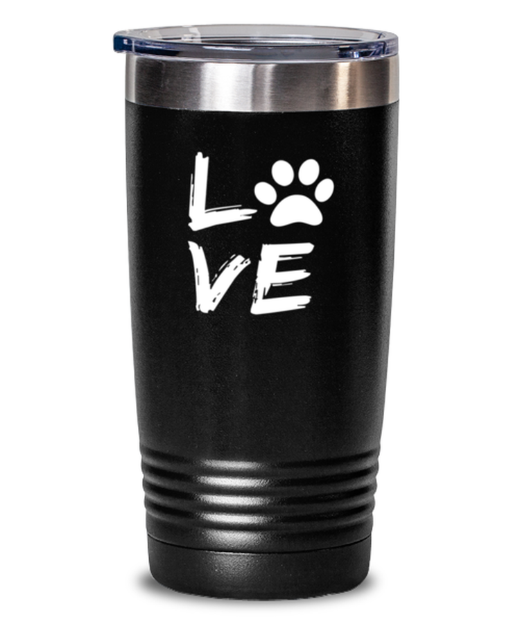 20 oz Tumbler Stainless Steel Insulated Funny Dog Paws Love