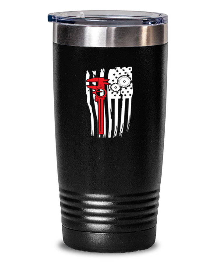 20 oz Tumbler Stainless Steel Insulated  Funny Machinist Flag Tools