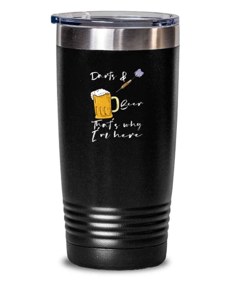 20 oz Tumbler Stainless Steel Insulated Funny Darts & Beers