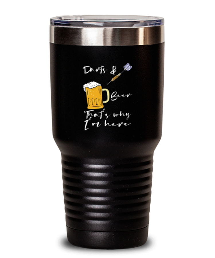 30 oz Tumbler Stainless Steel Insulated Funny Darts & Beers