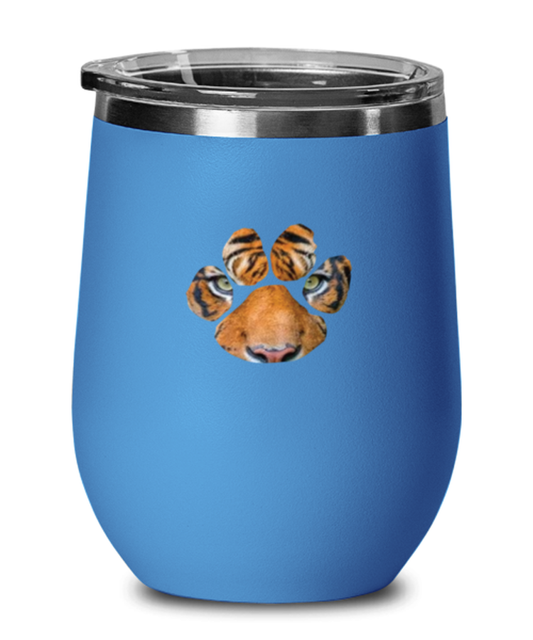 Wine  Tumbler Stainless Steel Insulated  Funny Tiger Eyes In Paw Wild Life Animals