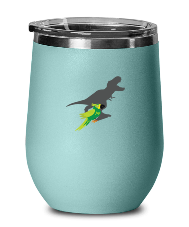 Wine Tumbler Stainless Steel Insulated  Funny Parrot t-rex