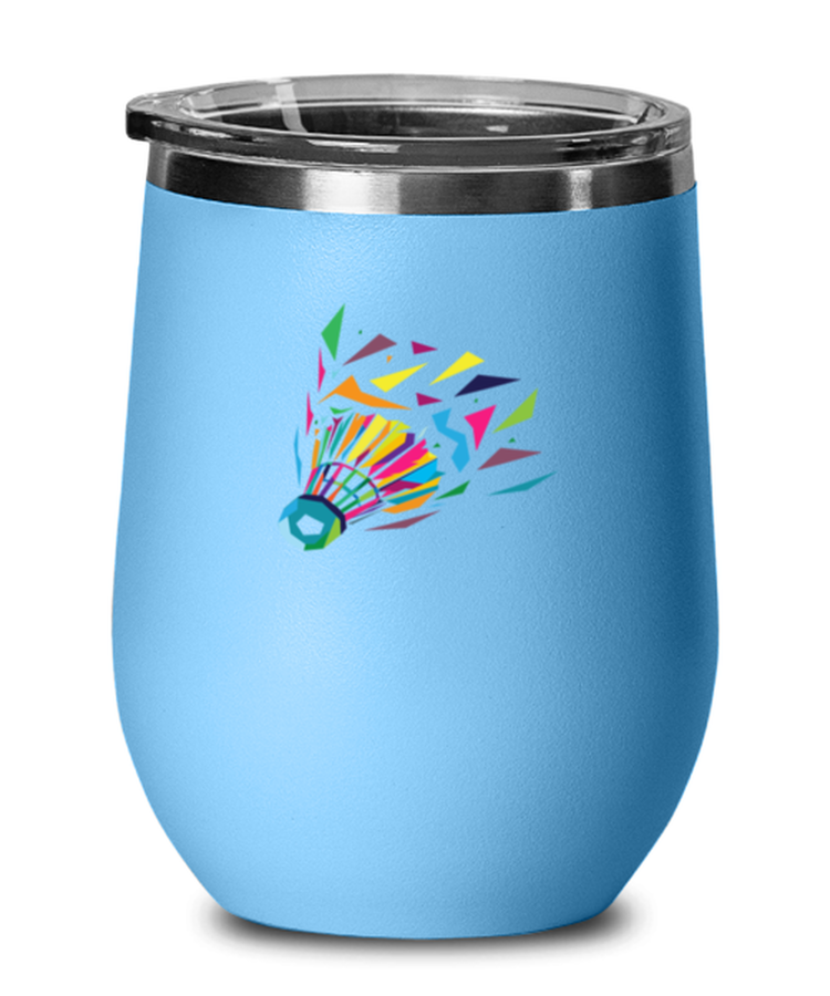 Wine Tumbler Stainless Steel Insulated Funny Badminton Shuttlecock Sports