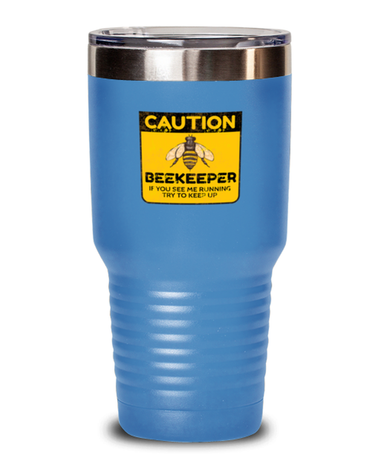 30 oz Tumbler Stainless Steel Insulated Funny Caution Beekeeping