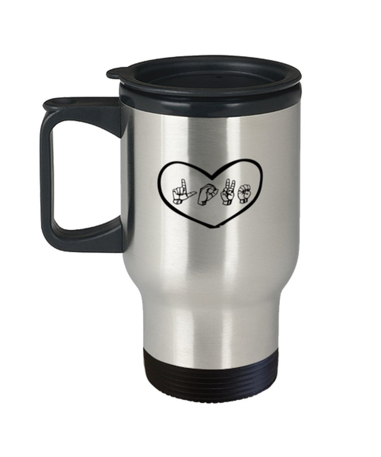 Coffee Travel Mug Funny Love Sign Language Heart