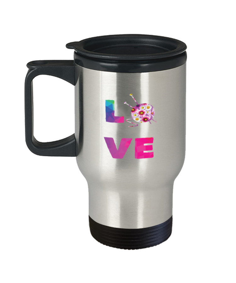 Coffee Travel Mug  Funny Love knitting Knitter