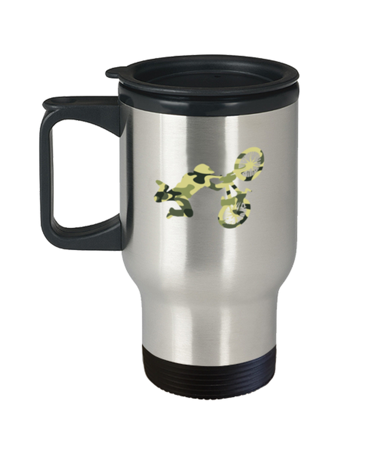 Coffee Travel Mug  Funny Bike Stunts Bicycle