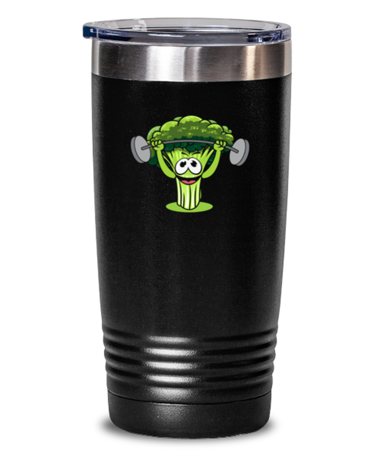 20 oz Tumbler Stainless Steel Insulated  Funny Powerlifting Broccoli Gym Workout