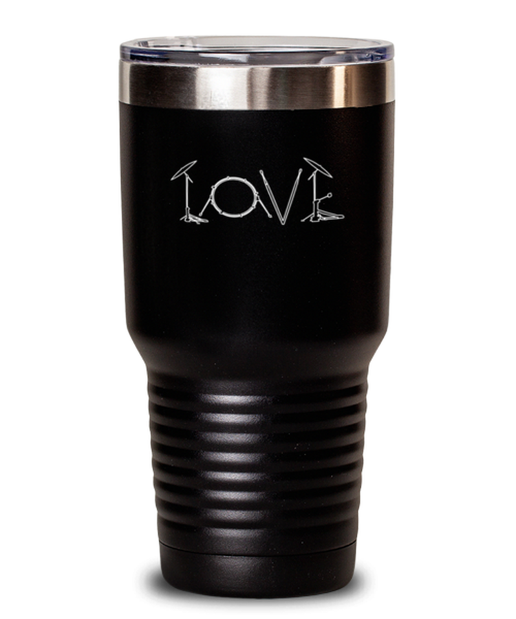 30 oz Tumbler Stainless Steel Insulated  Funny Drummer Love Drums